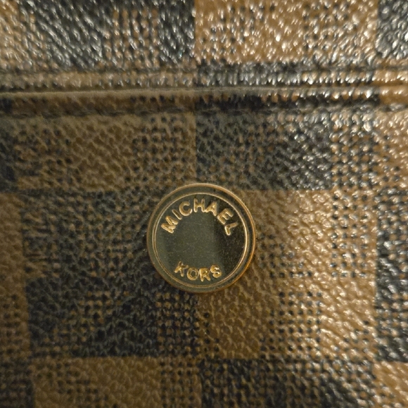Michael Kors Checkered Tote - Black and Tan - Picture 2 of 16